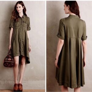 Anthropologie Holding Horses Olive Green Women's Dress size 6